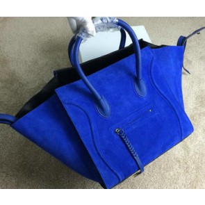 Celine Luggage Phantom Bag Nubuck Leather 99013 Blue VS00366