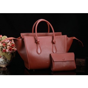 Celine Luggage Phantom Original Togo Leather Bags 3052 in Dark Brown with a Clutch Bag YD VS08940