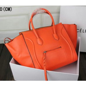 Celine Luggage Phantom Tote Bag Grainy Leather 3341 Orange VS05833