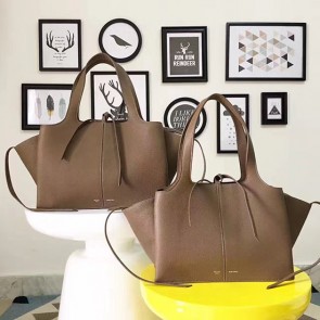 Celine Medium Tri Fold Shoulder bag in Grey Calfskin 030401 VS00208