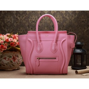 Celine Micro Luggage 3307 in Cherry Pink Original Leather YD VS07959