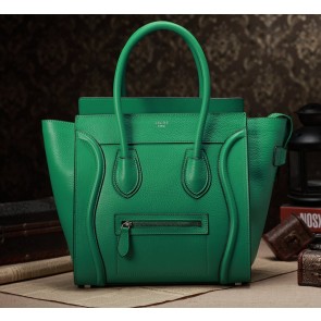 Celine Mini Luggage 3308 in Green Clemence Leather VS07000