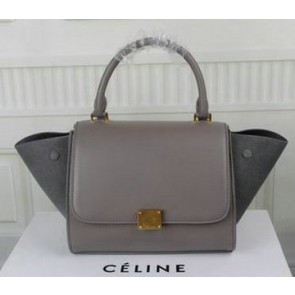 Celine MINI Trapeze Bag Suede Leather CT3345 Grey VS05466