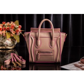 Celine Nao Luggage 3309 in Shrimp Pink Original Leather with Peach Trim VS09707