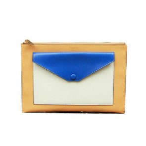 Celine Pocket Handbag in Seashell Smooth Calfskin 17538 Blue&Apricot VS09859