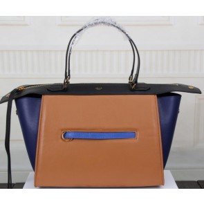 Celine Ring Bag Smooth Calfskin Leather 176203 Wheat&Royal&Black VS04187