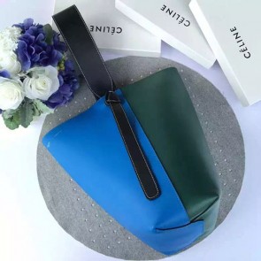 Celine Small Twisted Cabas in Green and Blue Smooth Calfskin C072068 VS07388