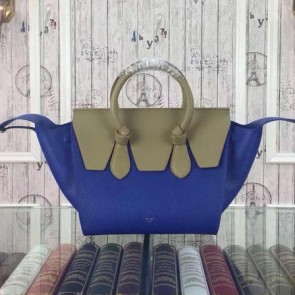 Celine Tie Nano Top Handle Bag Original Leather CT98313 Blue&Khaki VS04295