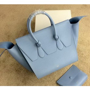 Celine Tie Top Handle Bag Original Leather 98314 SkyBlue VS01788