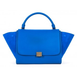 Celine Trapeze tote Bag 3042 in Blue Original Leather with Suede Fug VS05163