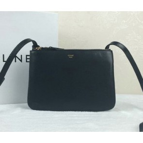 Celine Trio Original Leather Shoulder Bag C98317 Black VS06895