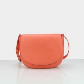 Celine Trotteur Handbag Natural Calfskin Leather 174053 Orange VS00044