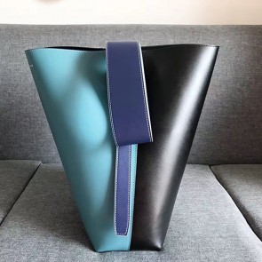 Celine Twisted Cabas Green and Black Smooth Calfskin C14041 VS00365