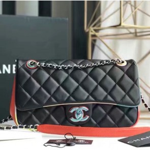 Chanel Black Multicolor Lambskin Resin Small Flap Bag A150301 VS02961