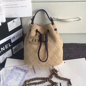 Chanel Calf Leather Mini Bucket Bag Camel 170304 VS05087