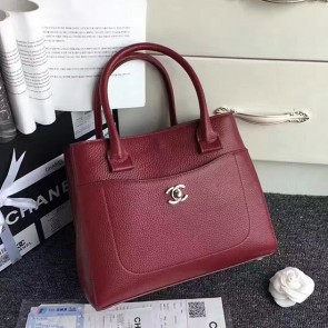 Chanel Grained Calfskin Large Shopping Bag Burgundy A69929 VS00151