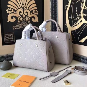 Cheap Fake Louis Vuitton Monogram Empreinte Montaigne MM Light Grey M42296 VS04234