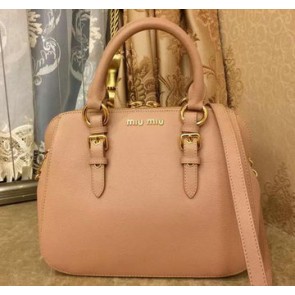 Cheap Imitation miu miu Madras Goat Leather Top-handle Bag RL0063 Light Pink VS06366