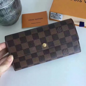Cheap Louis Vuitton Damier Ebene Canvas Portefeiulle Sarah Long Wallet N61735 VS06714