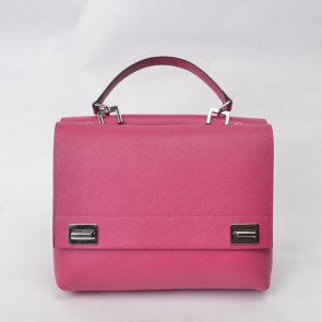 Cheap Prada Lux Double Satchel Bag BN2790 in Rose Red Original Saffiano Leather XZ VS08149