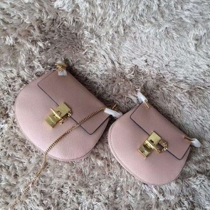 Chloe Drew Calf Leather Shoulder Bag Pink 151050 VS02569