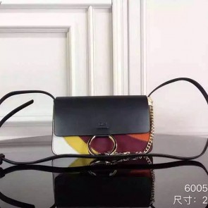 Chloe Faye Small Calf Leather Shoulder Bag Black 6005 VS02147