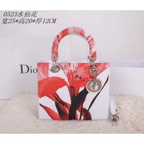 Christian Dior Alstroemeria Flower Lady Dior Bag CD0523 Red VS01510