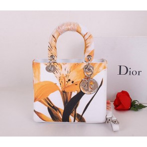 Christian Dior Alstroemeria Flower Lady Dior Bag CD6087 Yellow VS09851