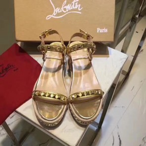 Christian Louboutin Calfskin Sandal Gold CL001 VS03638