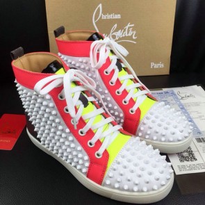 Christian Louboutin Louis Spikes Flat White&Red CL1240 VS00620