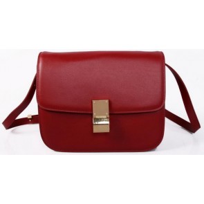 Copy AAA Celine Classic Box Small Flap Bag Smooth Leather C88007C Burgundy VS00435