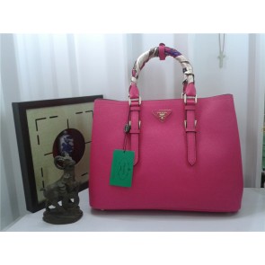 Copy Best Prada Original Twin Saffiano Leather Cuir Tote BN2820 in Peach with Gold Hardware JJ VS08454