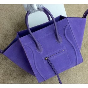 Copy Celine Luggage Phantom Bags Nubuck Leather 99013 Violet VS08832