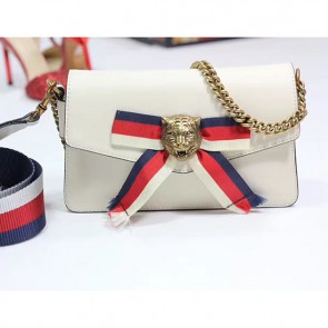 Copy Gucci Broadway Leather Clutch White 453777 VS07195