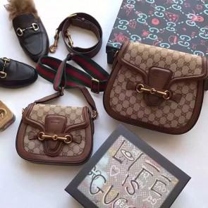 Copy Gucci Lady Web Original GG Canvas Shoulder Bag Brown 383848 VS00801