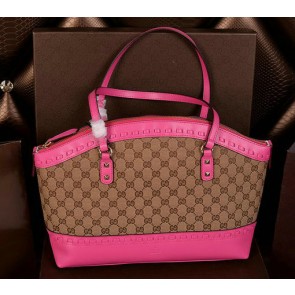 Copy Gucci Laidback Crafty Canvas Top Handle Bags 339002 Rose VS02890