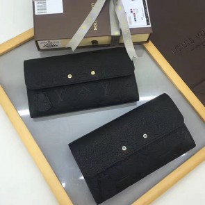 Copy Hot Louis Vuitton Embossed Calf Leather Pont-neuf Wallet Noir M61833 VS08164