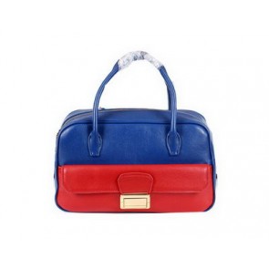 Copy Hot miu miu Original Goat Leather Tote Bag RT0093 Royal&Red VS06899