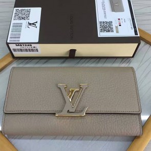 Copy Louis Vuitton Taurillon Leather Capucines Wallet Galet M61471 VS05880