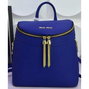 Copy miu miu Backpack Calfskin Leather M0823 Blue VS02722