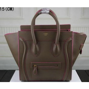Copy Quality Celine Luggage Mini Bag Smooth Leather Ci3308 Khaki VS01303