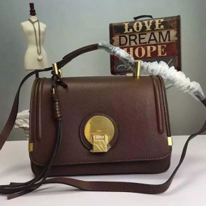 Designer Knockoff Chloe Indy Medium Leather Camera Shoulder Bag Dark Brown 207150 VS09220