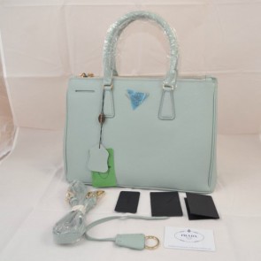 Designer Prada Mingdu 2274 Saffiano Leather Handbag in Light Blue VS03939