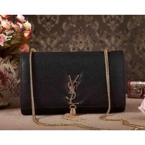 Designer Yves Saint Laurent Small Cannage Pattern Leather Cross-body Bag 5475 Black VS06641