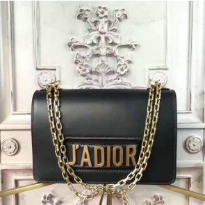 Dior J'adior Flap Bag with Chain in Black Calfskin D240603 VS01557