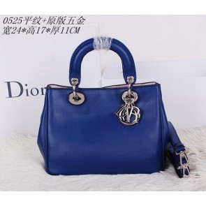 Dior mini Diorissimo Bag Smooth Leather CD0525 Blue VS08711