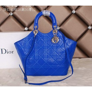 Dior Panarea Sheepskin Leather Tote Bag CD5180 Royal VS00094