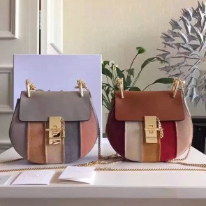 Fake Best Chloe Drew Mini Leather and Suede Shoulder Bag 290920 VS05038