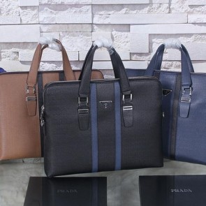 Fake Best Prada Saffiano Calf Leather Briefcase PF2934 VS06134