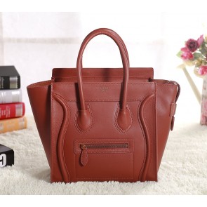 Fake Celine Micro Luggage 3307 in Brown Original Leather YD VS07092